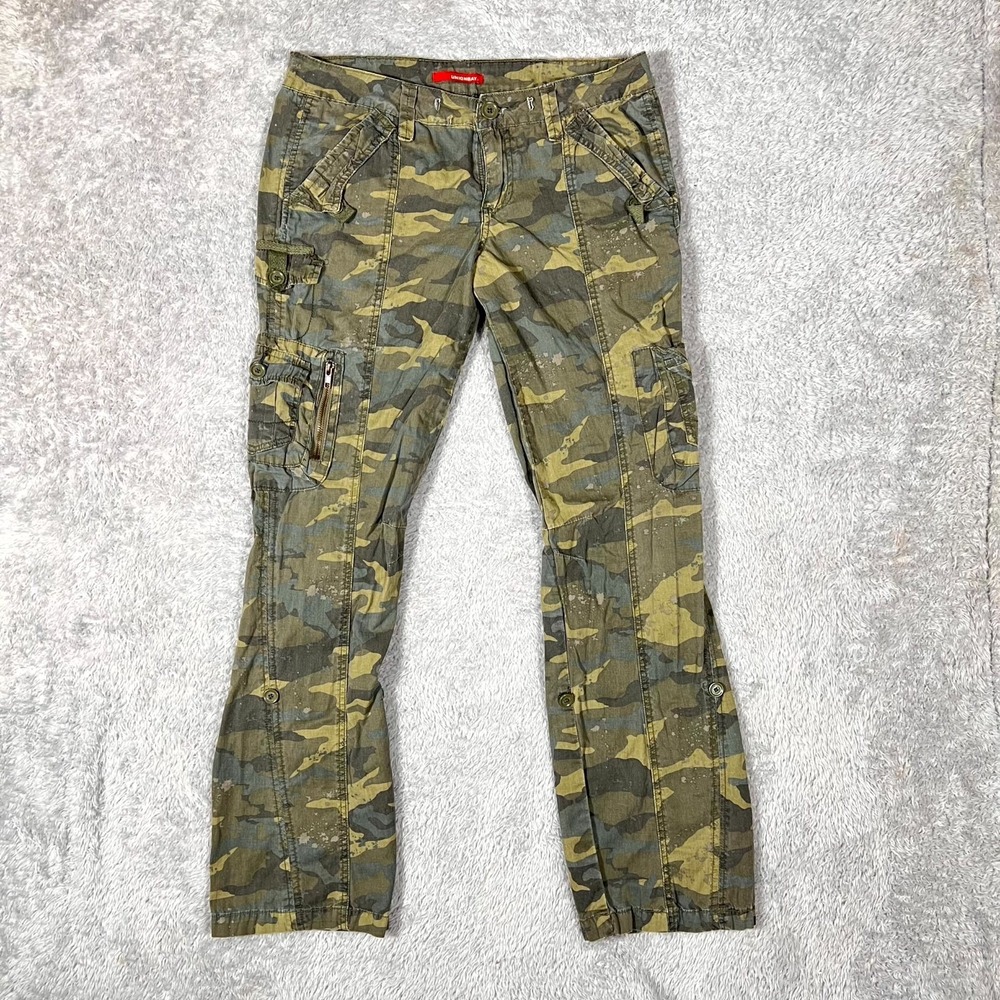 Unionbay Cargo Pants Womens 9 Green Camouflage Cotton Utility Pocket Outdoor